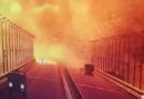 Момент вибуху вантажівки на Кримському мості потрапив на відео