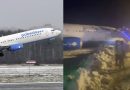 На Росії катастрофа: літак “победа” під час злету залетів у сніговий замет – відео