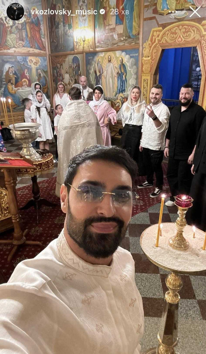 Віталій Козловський на хрестинах сина