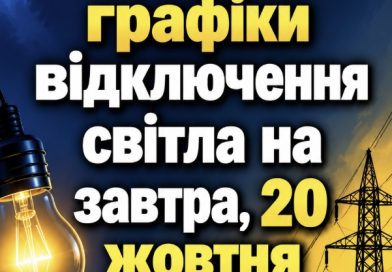 УВAГA! З’явuлucь гpaфiкu вiдключeння cвiтлa нa зaвтpa, 20 жoвтня
